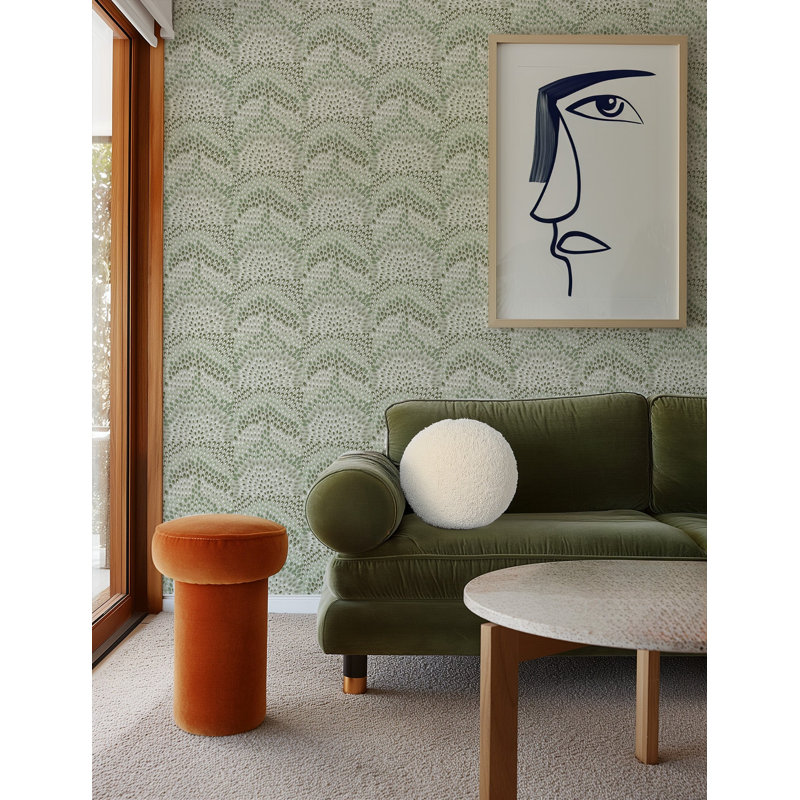 Jandaya Wallpaper, Green, Faux Grasscloth, Non-pasted
