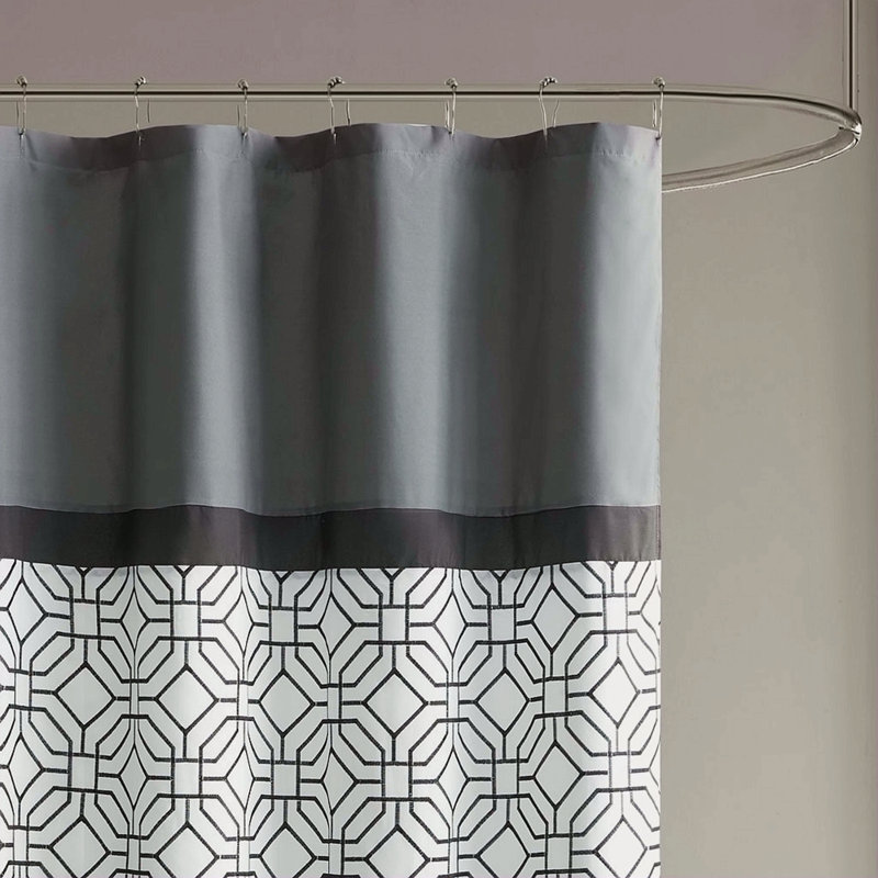 Embroidered And Pieced Shower Curtain