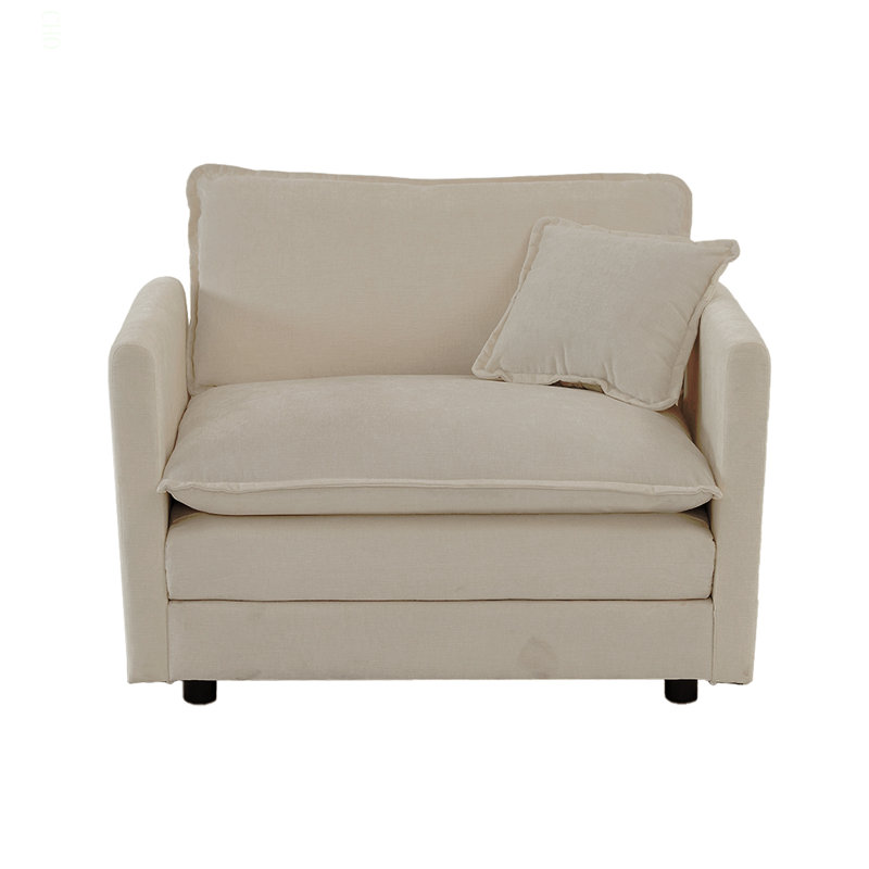 Fauteuil de lecture rembourré Comfy, Chenille beige