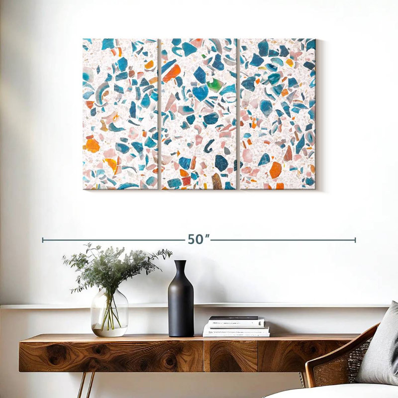 Plancher de terrazzo abstrait Avery, H 24 po x l 38 po