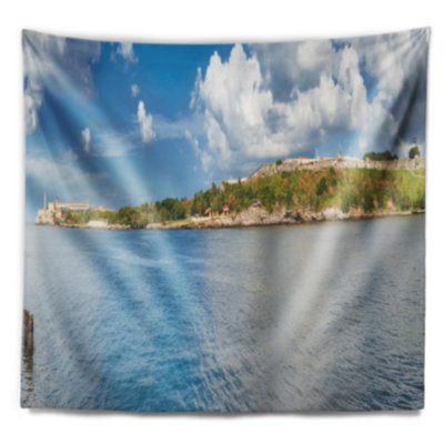 Paysage marin, tapisserie panoramique de la baie de La Havane