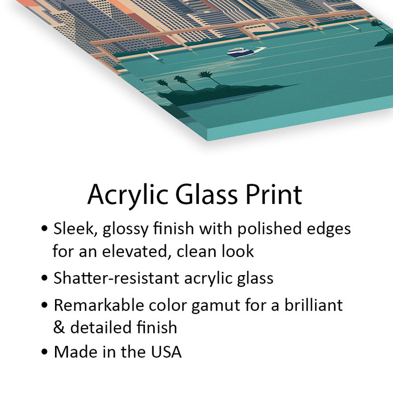 Miami Downtown Print On Acrylic Glass