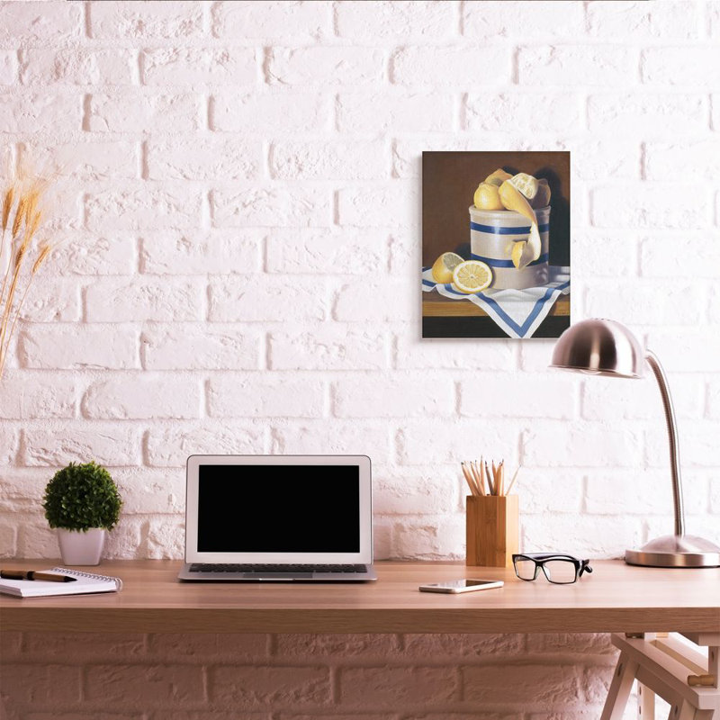 «Realistic Country Lemon Peel Jar Still-Life» par Cecile Baird - impression d'art graphique, H 20 po x l 16 po x 1,5 po