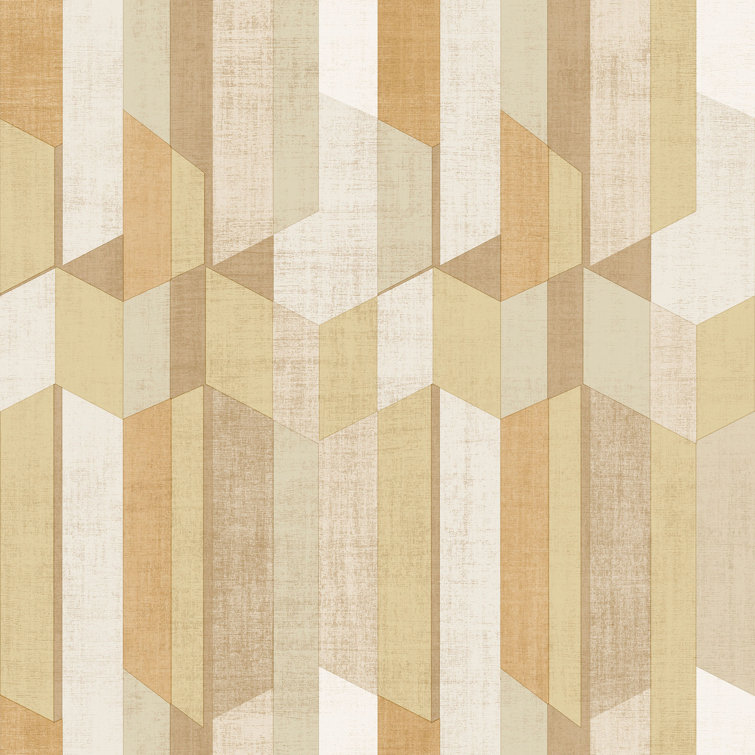 Italian Geometric Design 33' L x 21" W Textured Wallpaper Roll