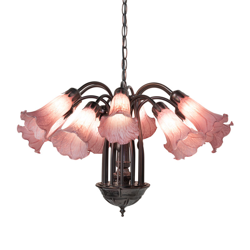 Lustre sphérique unique à 12 lumières Schreffler, Lavande