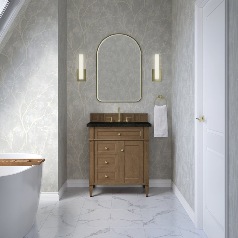 Brittany 30'' W Single Vanity, Pecan, Phantome Eclos, 8" Widespread