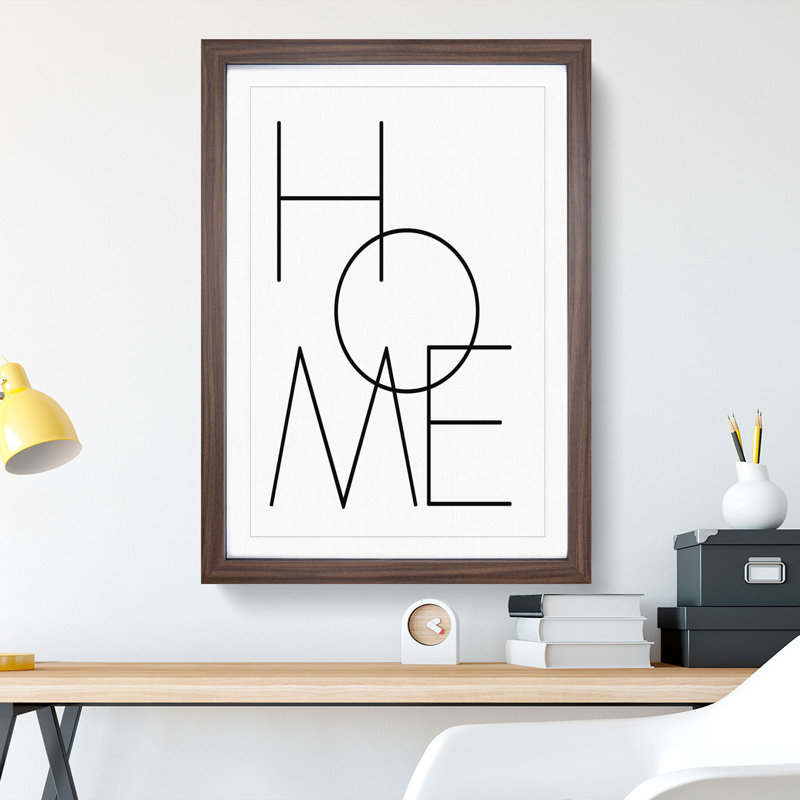 Home V2 - Picture Frame Typography, Walnut Framed, 48cm H x 36cm W x 2cm D