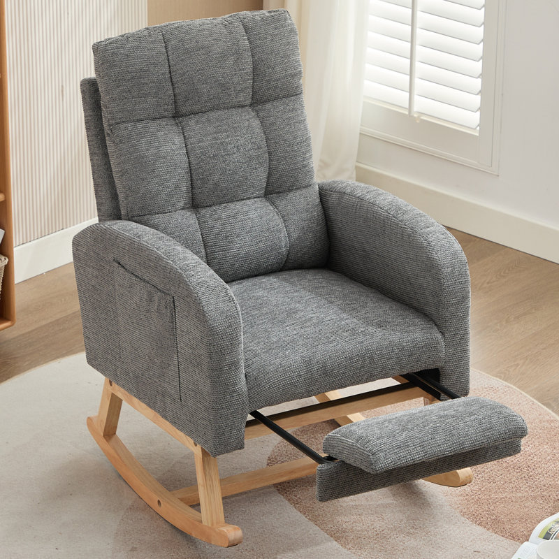Solid Wood Rocking Chair, Grey