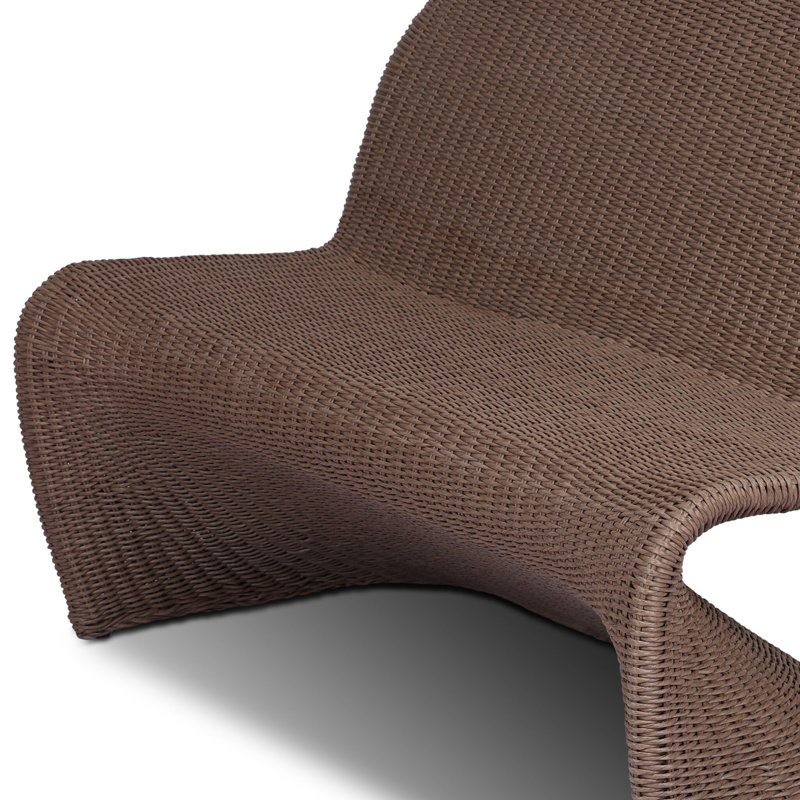 Portia Upholstered Dining Bench, Tanned Weave
