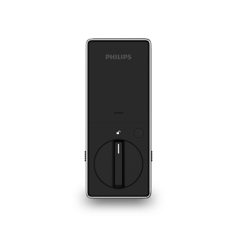 Serrure à pêne dormant avec écran tactile Bluetooth Philips et pont Wi-Fi, Satin Nickel, Pêne dormant , Rectangulaire