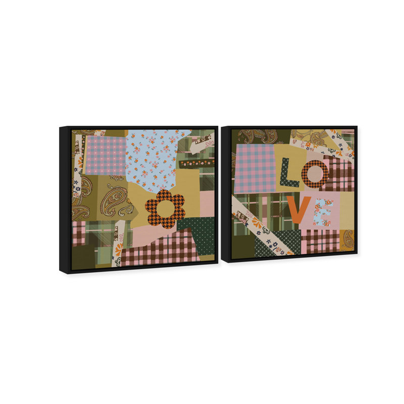 Retro Scarf Set Set by Oliver Gal, 42"H x 42"W, Black Floater Frame