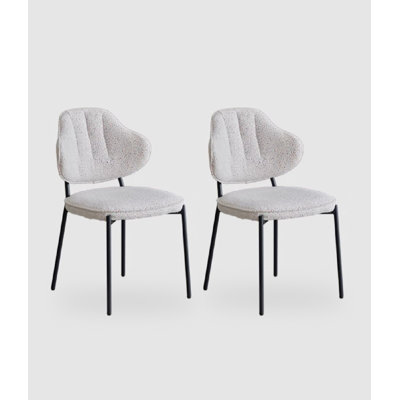 Chaise de salle à manger à dossier français en tissu français