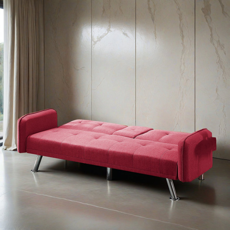 Canapé-lit inclinable convertible 74,42 po de large, Rouge