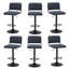 Tabouret de bar réglable en similicuir avec dossier, repose-pieds et base stable de 16 po-2612386