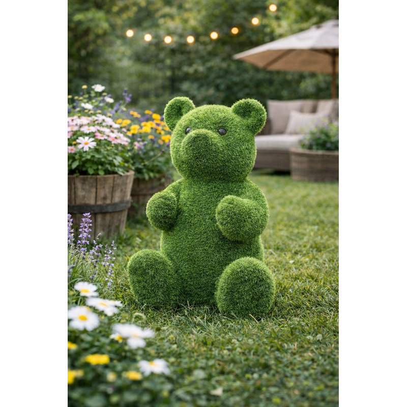 Green Turf Teddy Bear Sculpture