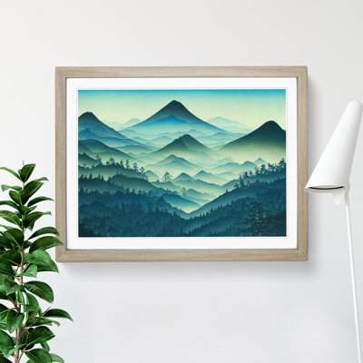 Japanese Forest Mountains - Framed Print