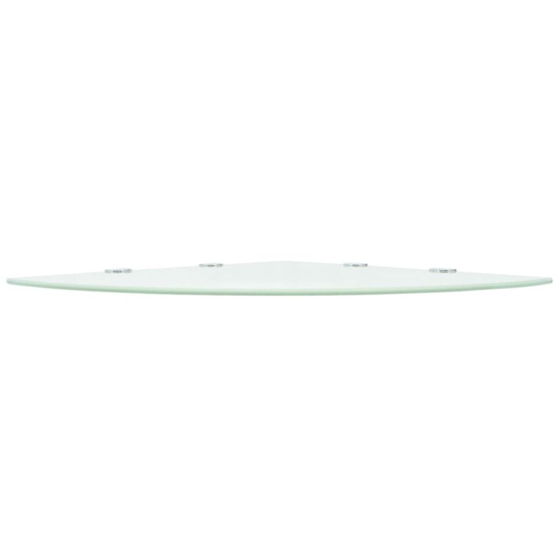 Brylee Glass Corner Shelf, White, 0.8cm H x 45cm W x 45cm D