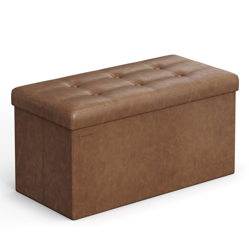 Russchelle 76cm Wide Rectangle Solid Colour Footstool Ottoman with Storage