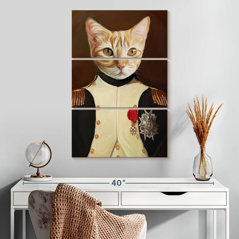 Ketti Portrait de chat Napoléon, H 32 po x l 20 po