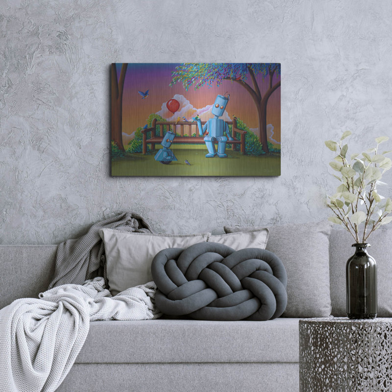 Art mural en métal Trinx «Faire des amis» par Cindy Thornton, H 24 po x l 36 po