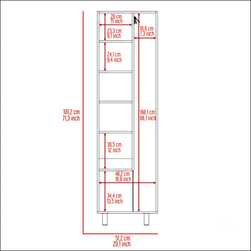 Garde-manger rectangulaire 2 portes, Beige