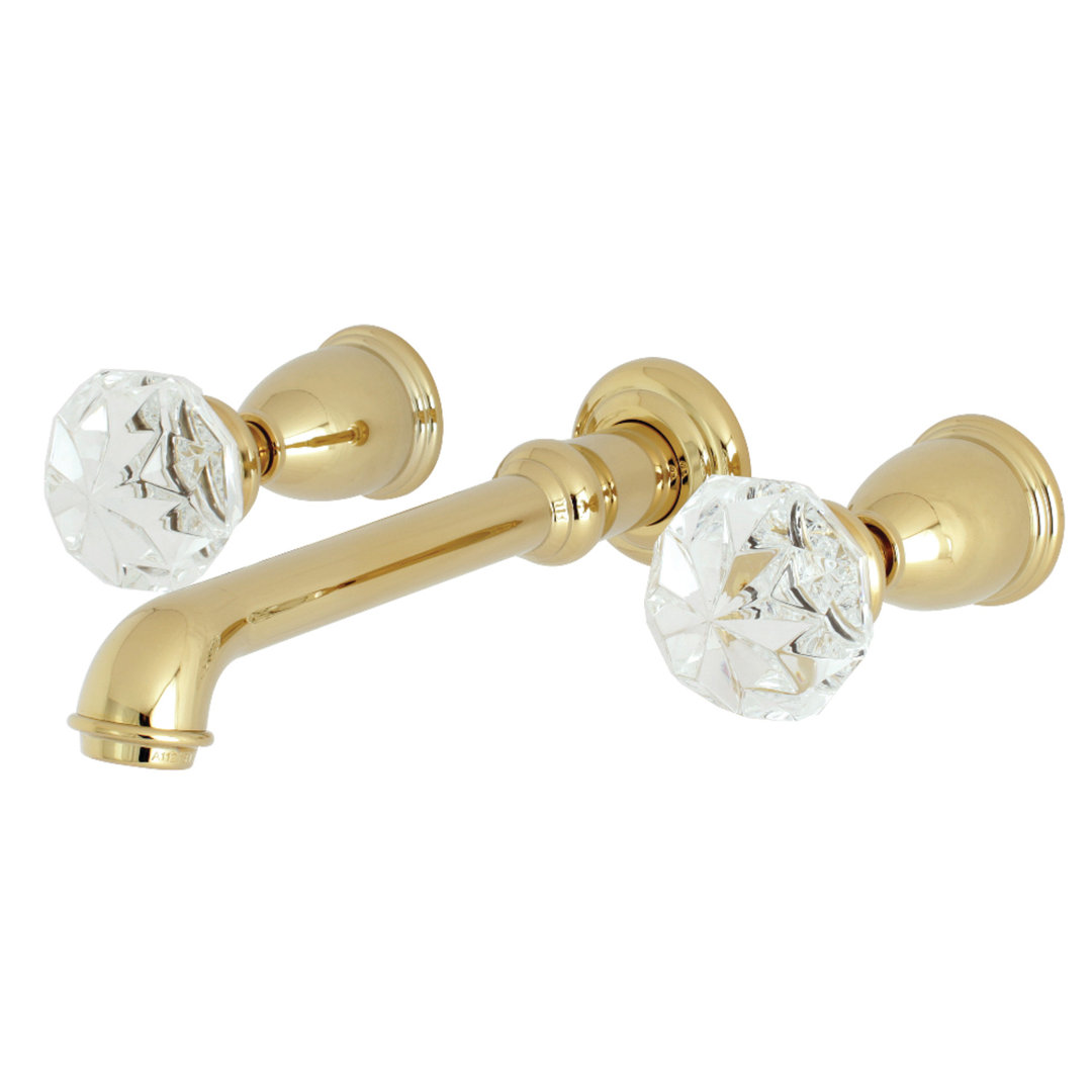 Kingston Brass Krystal Onyx Two-Handle 3-Hole Wall Mount Bathroom Faucet Kingston Brass 