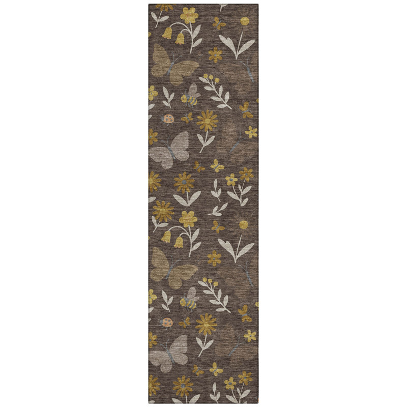 Machine Washable Indoor/Outdoor Chantille ACN2618 Kids Rug, Fudge, 2'3" x 7'6" Runner