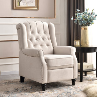 Sandee 29.5" Wide Classic Push Back Recliner with Thufted Back and Rivets