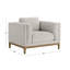 Détails par Becki Owens, chaise en tissu Renee avec base en bois, gris clair