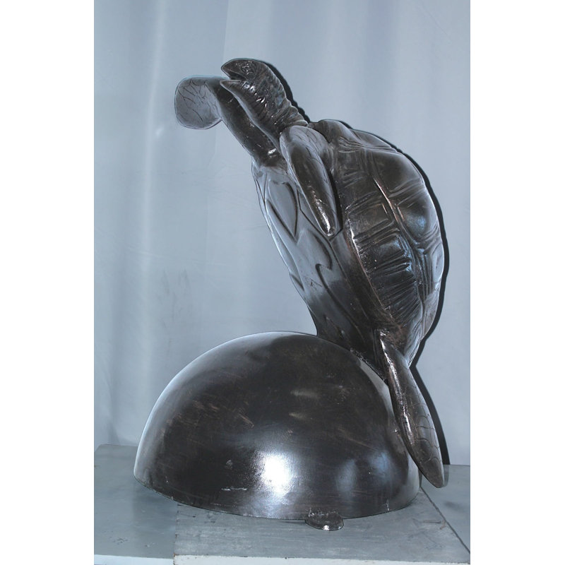 Grande sculpture statue de tortue de mer en aluminium 33 po x 24 po x H 36 po