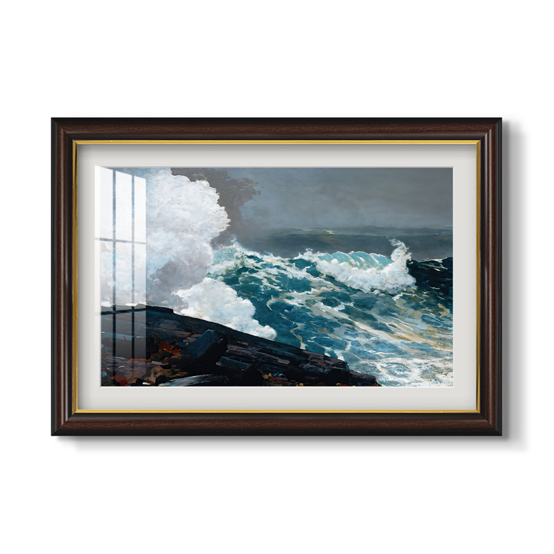 Nord-Est, 1895 - Homer Winslow - Estampe encadrée sur mesure, 16x22 INNER SIZE, Framed Print with Mat, Walnut Gold Lip