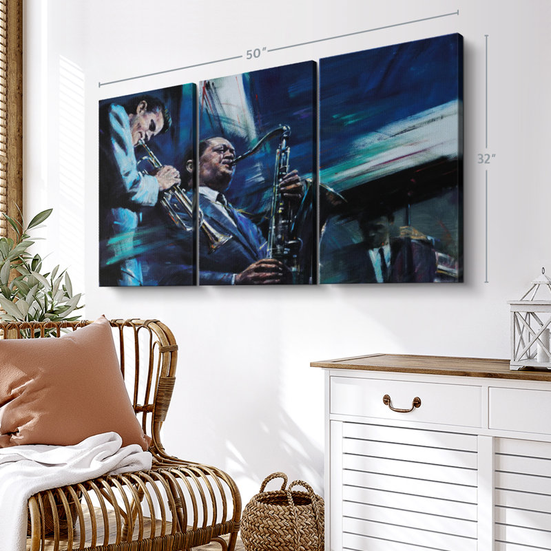 «Blue Cool Wall Art» sur toile, H 32 po x l 50 po x P 1,25 po