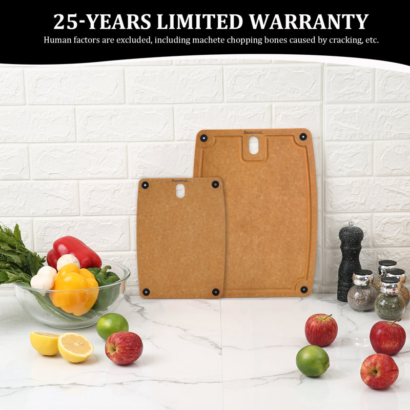 Barenthal 2-Piece Composite Cutting Board Set – Double-Sided with Non-Slip Feet & Juice Groove, Dishwasher-Safe Chopping Boards for Meat, Fruit & Vegetables (S + L)