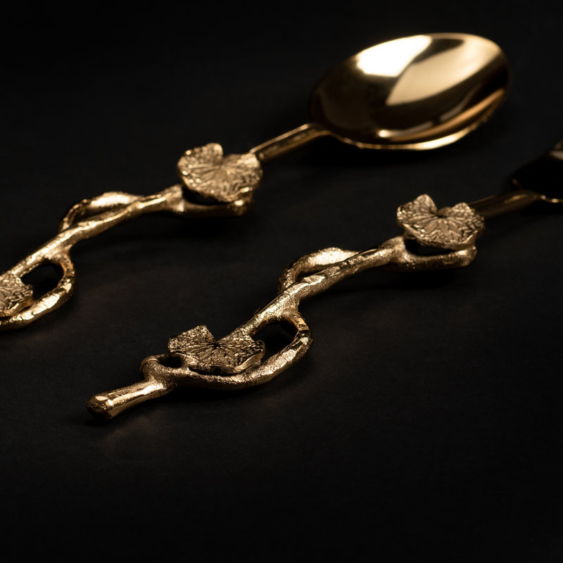 Estep Salad Servers, Gold