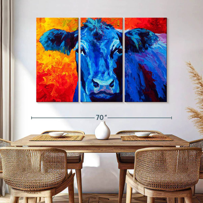 Brampt Blue Cow, 42" H x 65" W