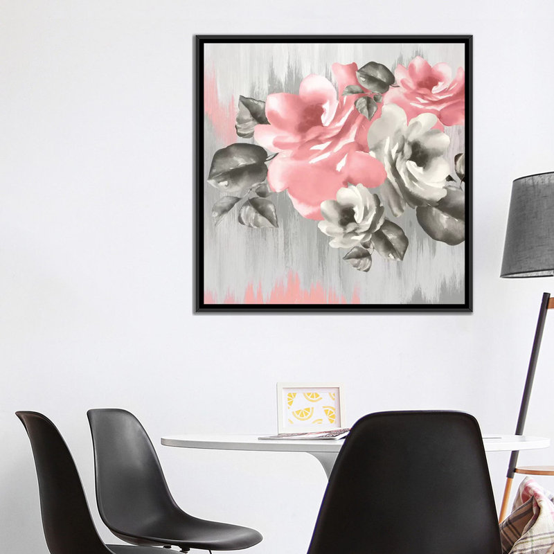 «Pink Potion» par Eva Watts - impression sur toile tendue, H 18 po x l 18 po x P 1,5 po, Toile avec cadre noir, Pas de tapis