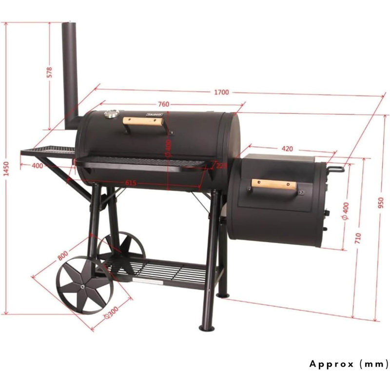 COSMOGRILL 1096.77cm W Charcoal Grill