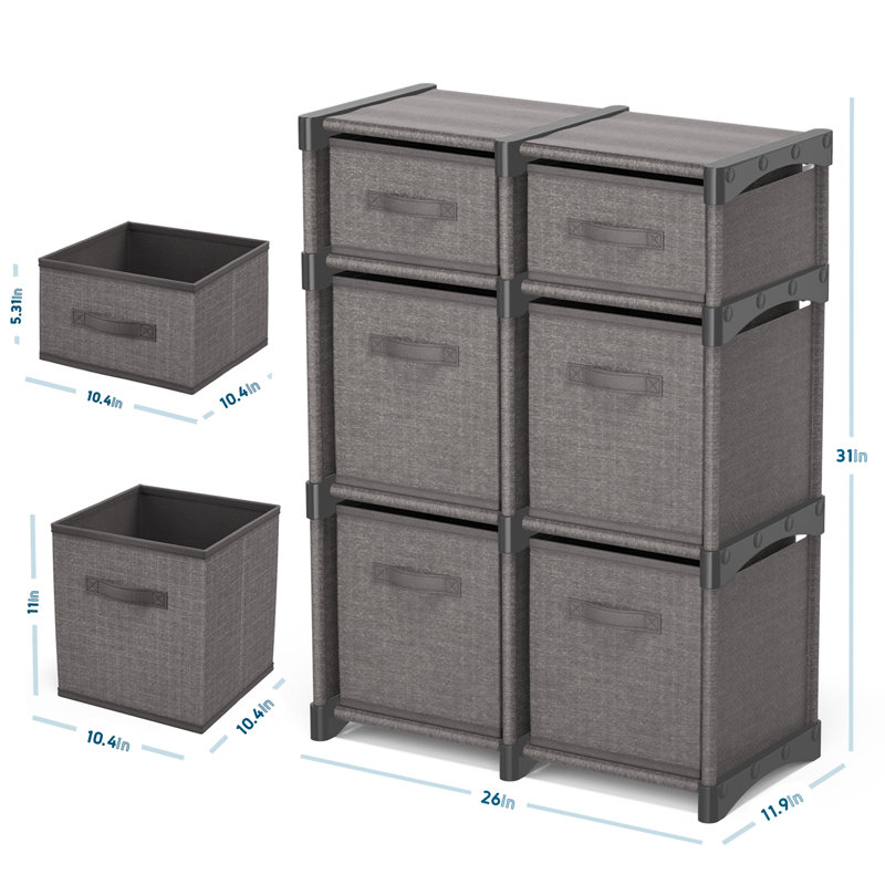 Britteny 6 Drawer Closet System, Gray