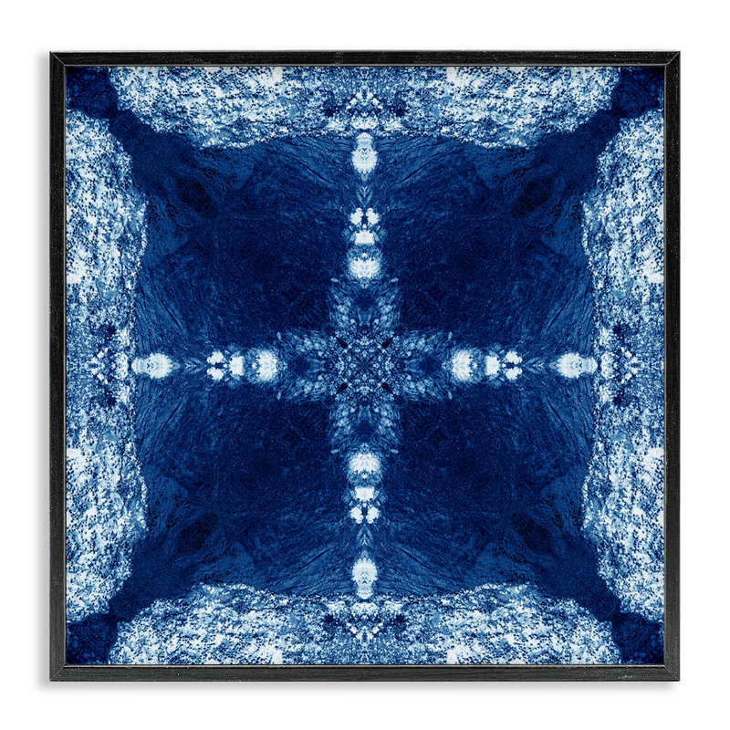 Élégante impression de giclée encadrée de style mosaïque par El Perkin, H 12 po x l 12 po, Giclée encadrée noir minuit