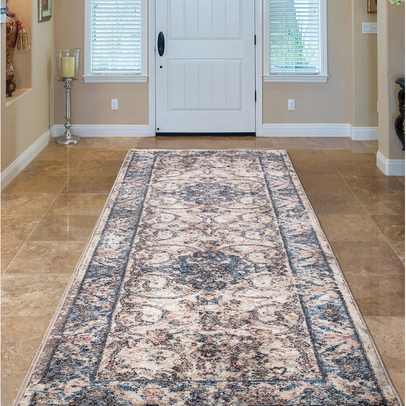 Tapis ivoire marocain sans esthétique, Tapis de couloir 2 pi 3 po x 7 pi 3 po