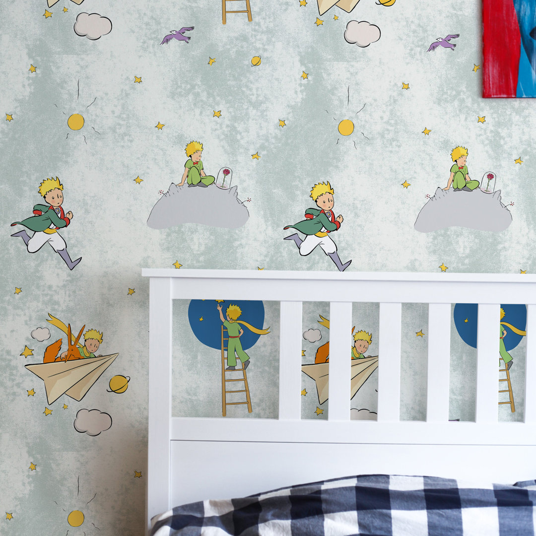 The Little Prince Wallpaper, Sage Green Nursery Stars
