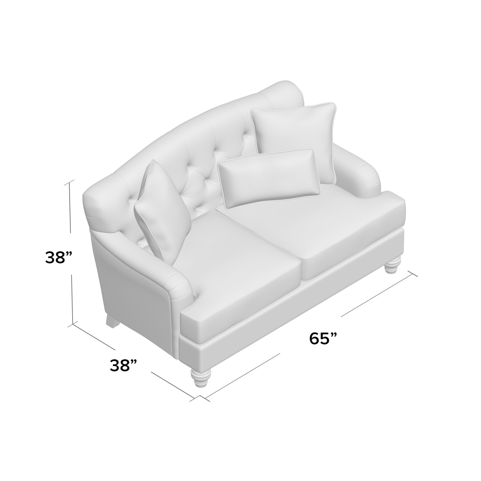 Sullivan 65'' Upholstered Loveseat, Aberdeen 22 Blue Velvet, Pecan, No
