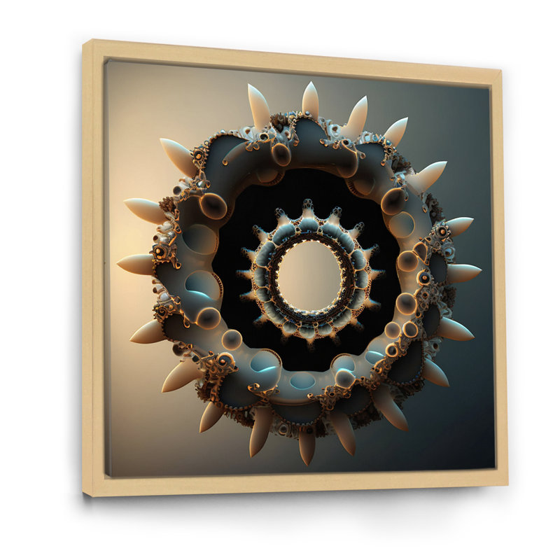 3D Fractal UniverseI sur impression sur toile, H 16 po x l 16 po x P 1 po, Cadre naturel flottant