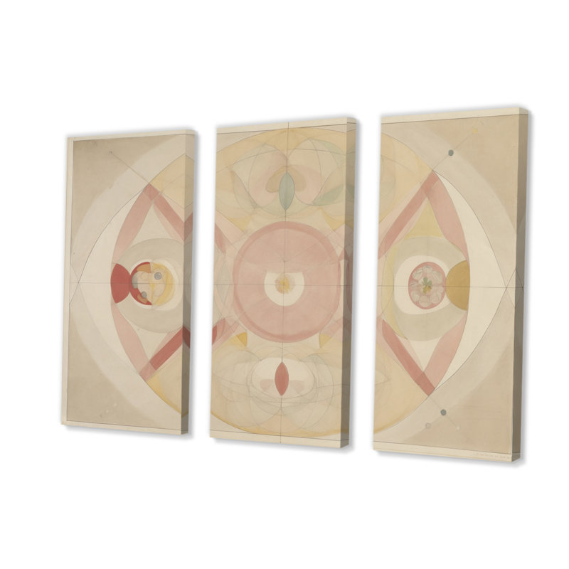 Cosmic Renaissance, Illustration spirituelle rétro V, 3 pièces, H 32 po x l 48 po x P 1 po