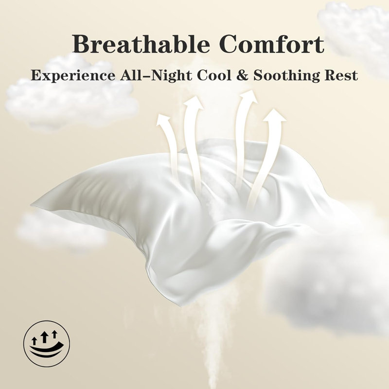Luxurious White Silk Standard/Queen Pillowcase with Zipper Closure