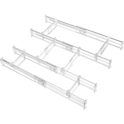 2.36” Drawer Dividers with Expandable Inserts, 12.8"-22.3" Adjustable Kitchen Drawer Organizer