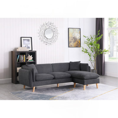 Canapé modulaire 86,5 po en tissu gris foncé
