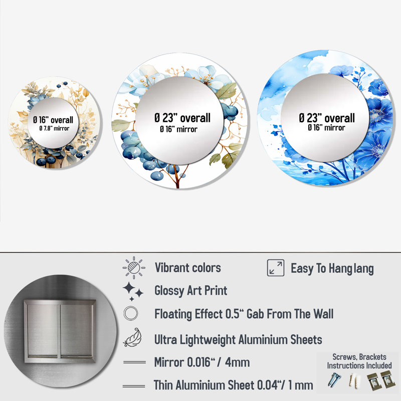 Nalea Metal Round Mirror