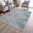 Machine Washable Indoor/Outdoor Xhevrie Denim Rug-1119594265