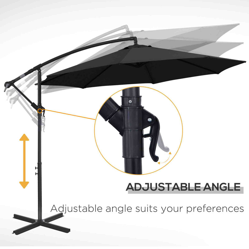 295cm Cantilever Parasol, Black